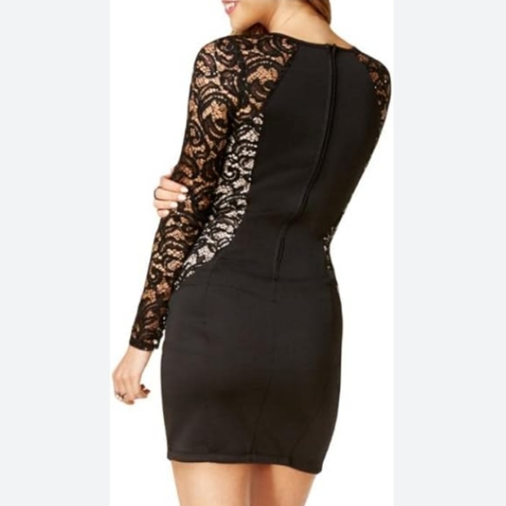I.N. San Francisco Black Lace Long Sleeve Dress